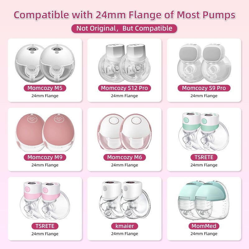 Trymall Flange Inserts for Medela,Spectra 24mm Shields/Flanges,Willow Wearable Cups Compatible with TSRETE,CPPSLEE,Momcozy S9/S12 Wearable Breast Pump (8pcs-12mm Flange Insert) - Image 2